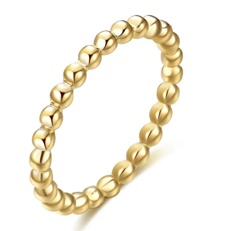 Yellow gold fashion ring bumps